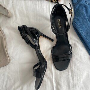 Micheal Kors Black Ankle-Strap Heel Sandal